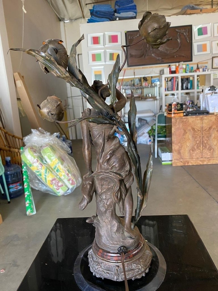 Ernest-Justin Ferrand Female "Coup de Soleil" Zamac Sculpture Table Lamp - 8