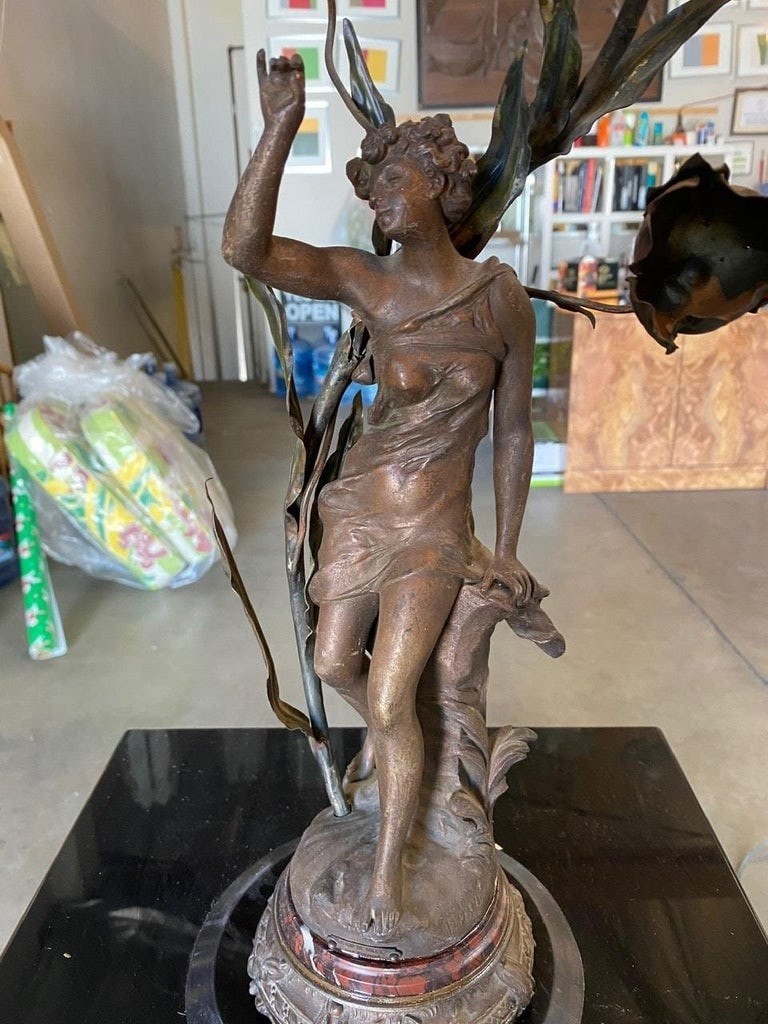 Ernest-Justin Ferrand Female "Coup de Soleil" Zamac Sculpture Table Lamp - 9