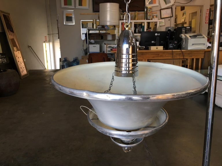 Spun Aluminum Art Deco Ceiling Pendant Lamp by Walter Von Nelson - 6