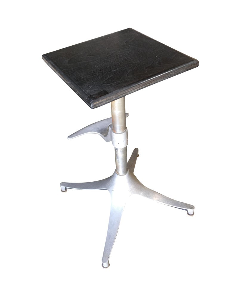 Custom Repurposed Mid Century Bar Stool w/ Teak Seat, Pair - 4