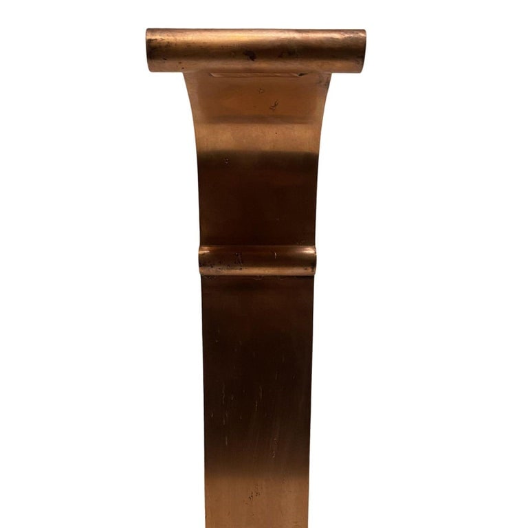 High Style Art Deco Modernist Copper and Iron Firedogs / Andirons , Pair - 4