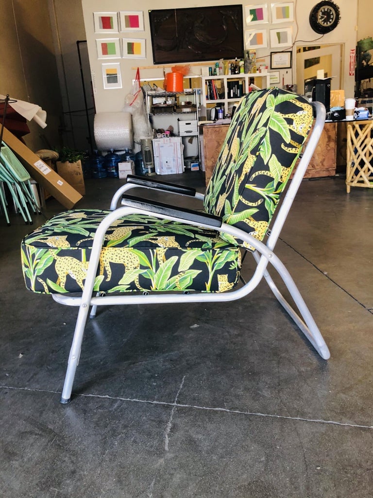 Mid Century Aluminum Patio/Outdoor Lounge Chair, Pair - 8