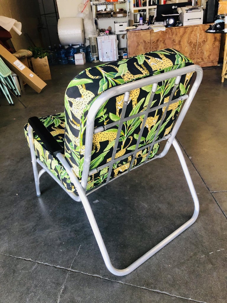 Mid Century Aluminum Patio/Outdoor Lounge Chair, Pair - 9