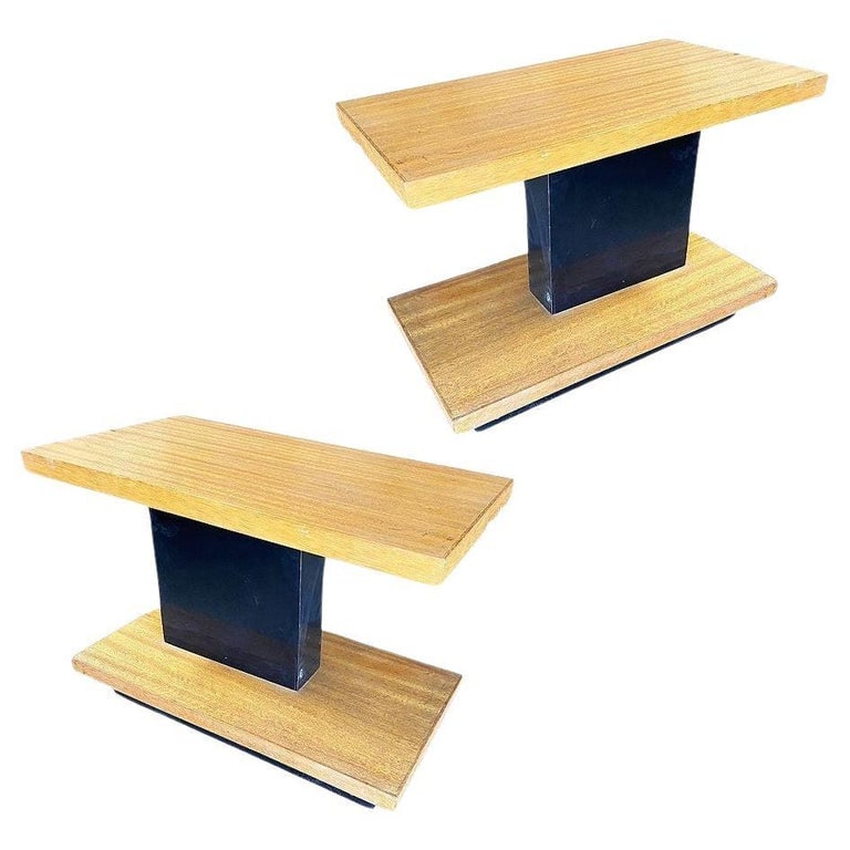Two Tone, Two Tier Mid-Century Modernist Walnut Side Table - 2