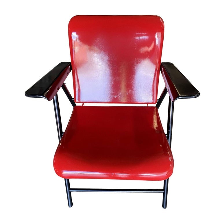 Russel Wright Outdoor/Patio Steel Folding Chair by Schwayder Bros, 5 Available - 3