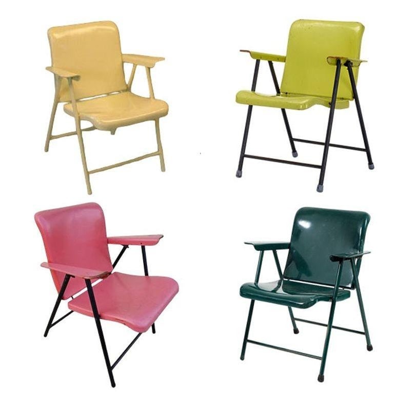 Russel Wright Outdoor/Patio Steel Folding Chair by Schwayder Bros, 5 Available - 9