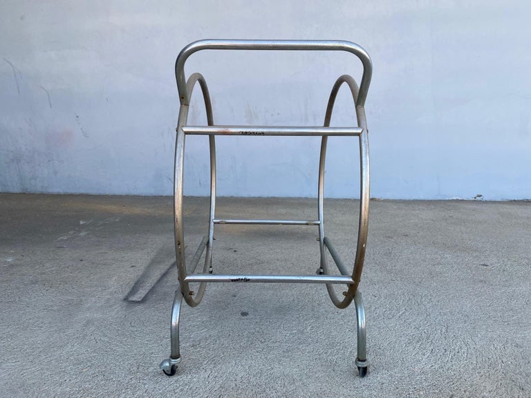 Bauhaus Inspired Art Deco Chrome Tubular Bar Cart - 4