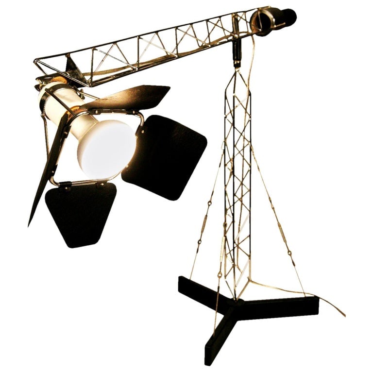 Curtis Jere "Crane" Table Lamp: This highly collectible crane table lamp by Curtis Jere features a counterbalanced arm which allows the user to adjust the lamp to their specific needs. Reserve: $1,967.00 Shipping: Domestic: Shipping