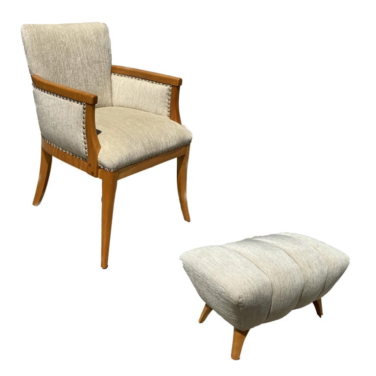 High Style Mid Century Reading Chair w/ Ottoman by Heywood Wakefield - 2