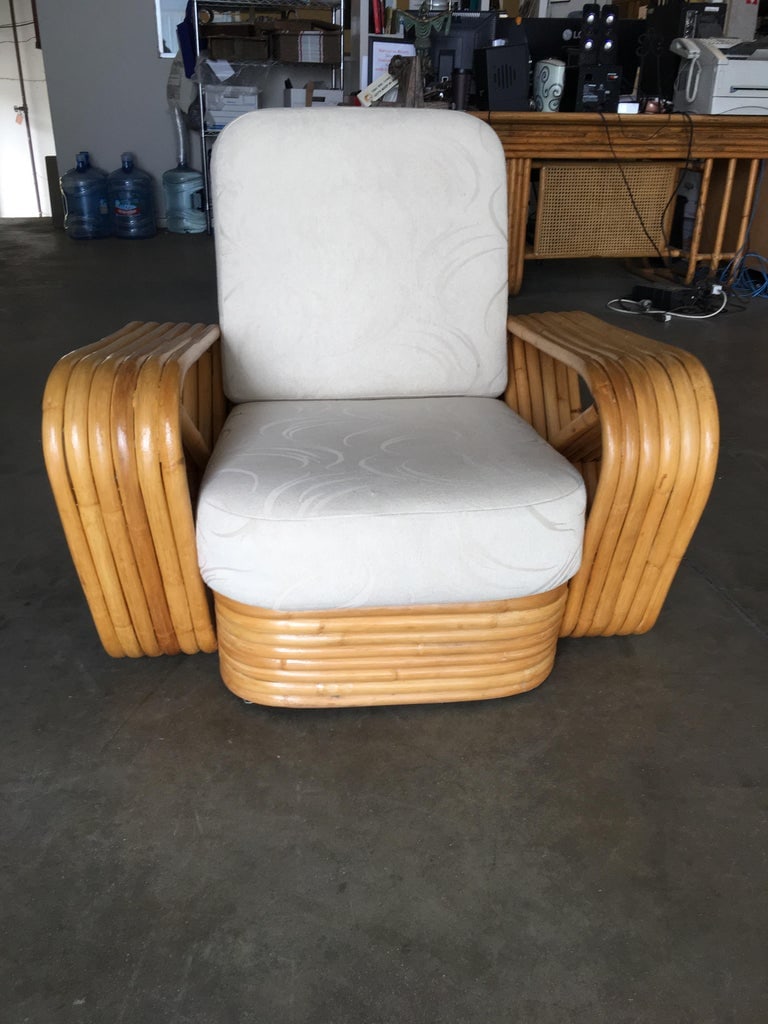 Restored Paul Frankl Six-Strand Rattan Sofa and Lounge Chair Set - 6