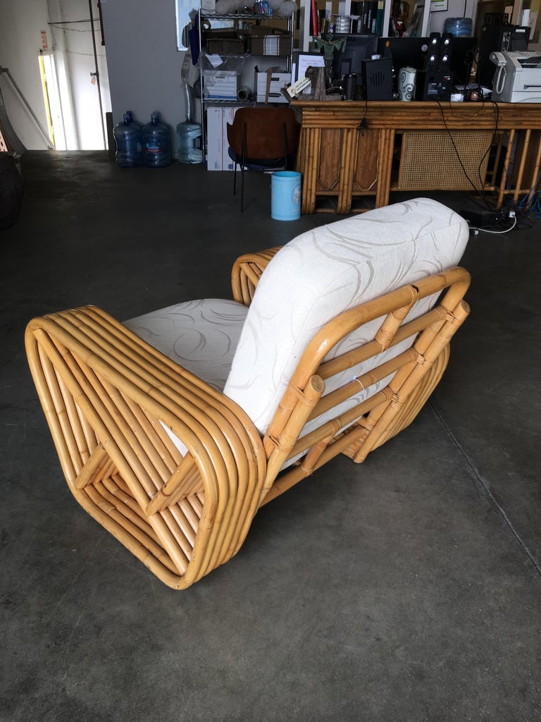 Restored Paul Frankl Six-Strand Rattan Sofa and Lounge Chair Set - 8