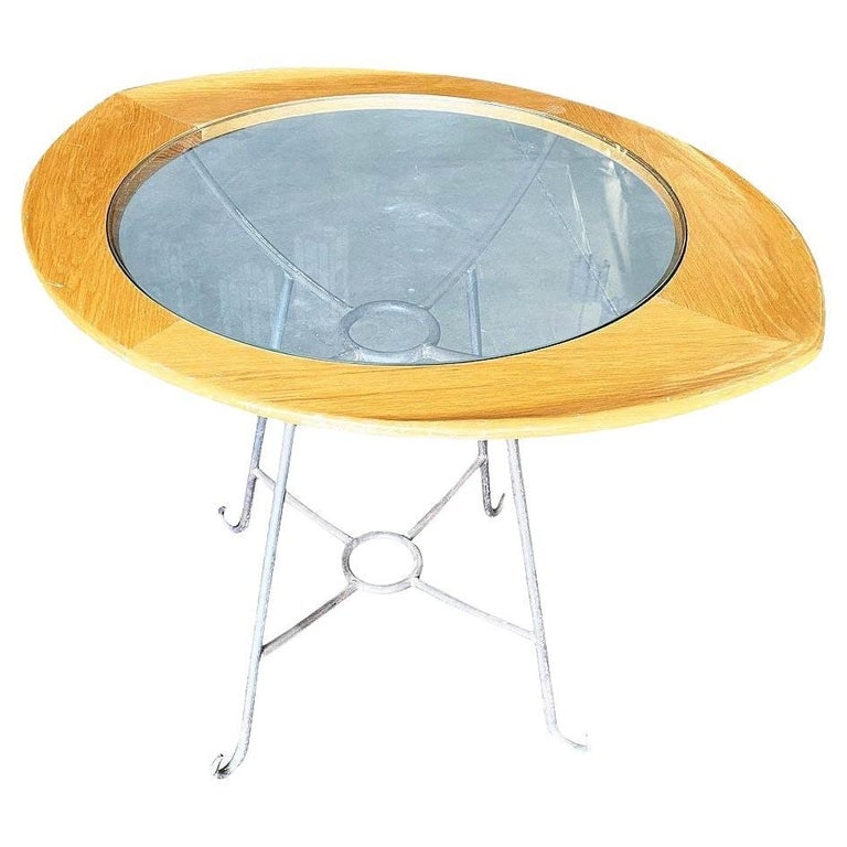 Rare Mid-Century Glass Center Two Person Breakfast Table - 2