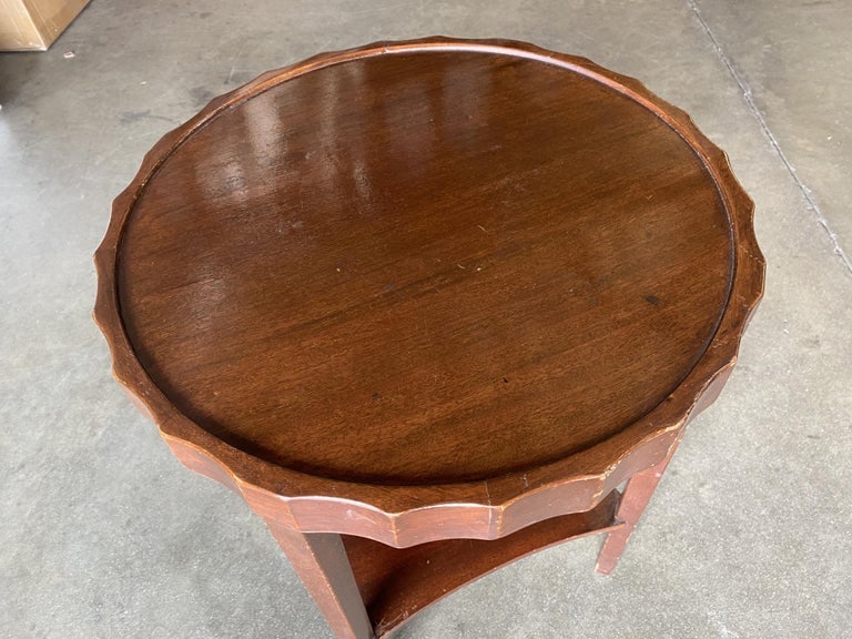 Round Art Deco Smoking Side Two-Tier Table with Bottle Cap Top - 3