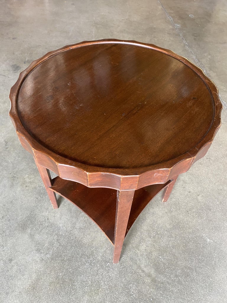 Round Art Deco Smoking Side Two-Tier Table with Bottle Cap Top - 4