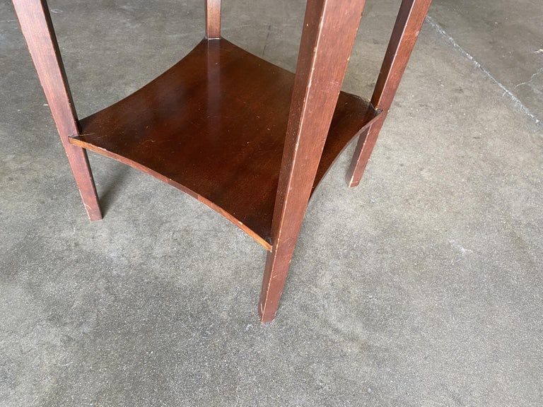 Round Art Deco Smoking Side Two-Tier Table with Bottle Cap Top - 7