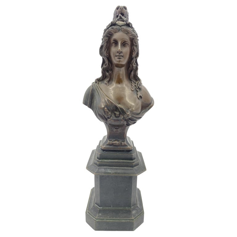 Late Victorian "1870" Semi-Nude Bronze Female Bust - 2
