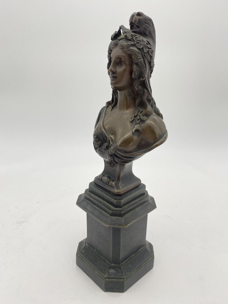 Late Victorian "1870" Semi-Nude Bronze Female Bust - 4