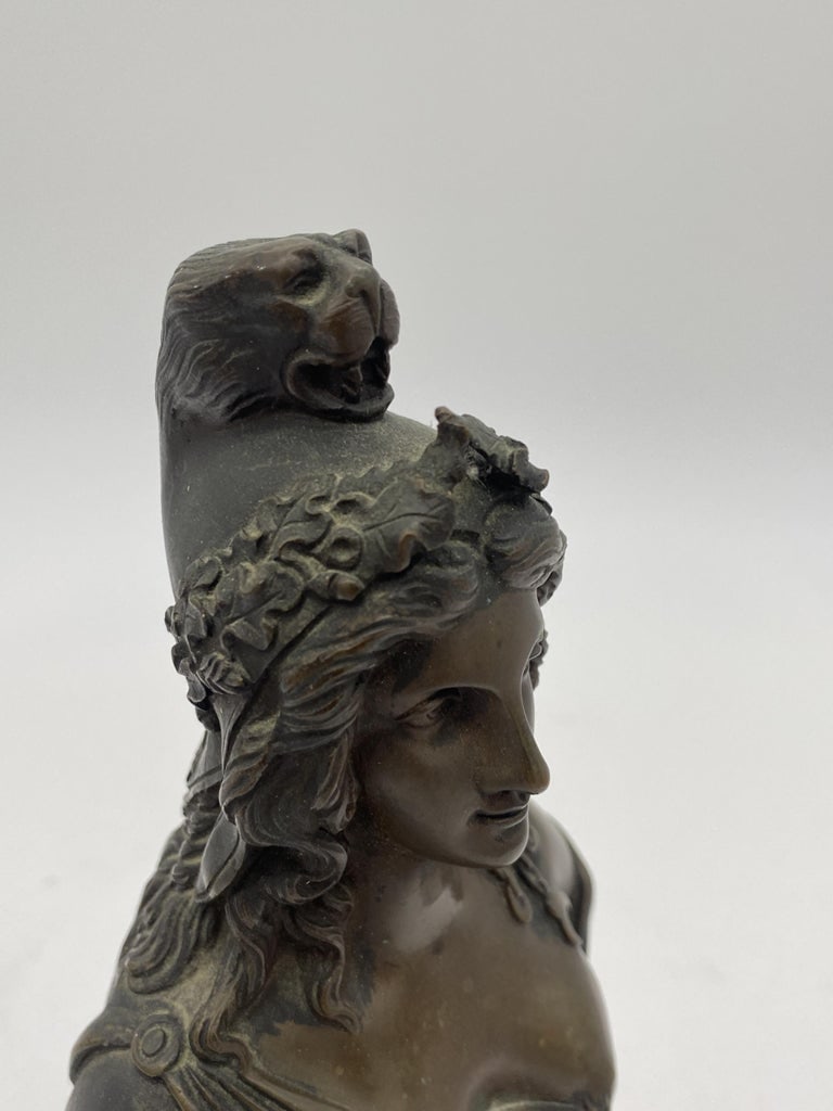 Late Victorian "1870" Semi-Nude Bronze Female Bust - 8