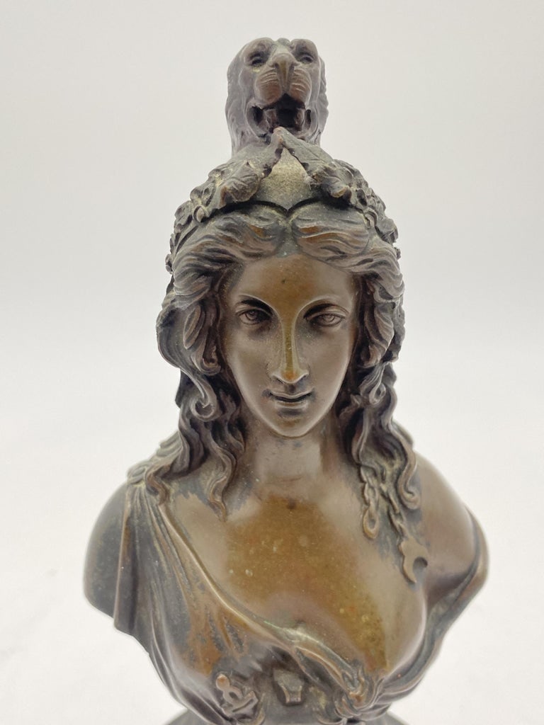Late Victorian "1870" Semi-Nude Bronze Female Bust - 9