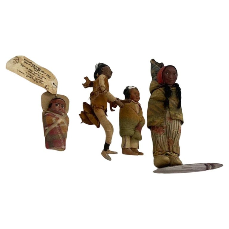 1930s Skookum Native American Dolls Mix Match Set of 4 - 4