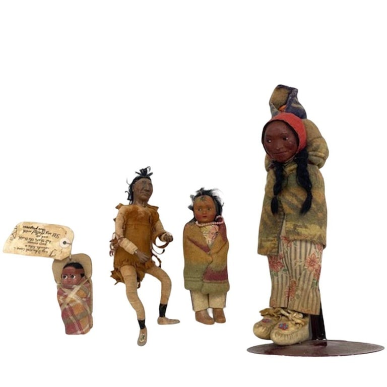 1930s Skookum Native American Dolls Mix Match Set of 4 - 6