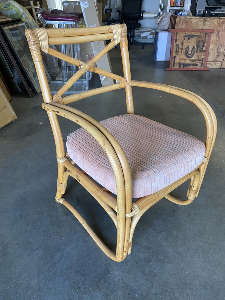 Rattan 2-Strand X-Back Lounge Chair with Streamline Speed Arms - 3
