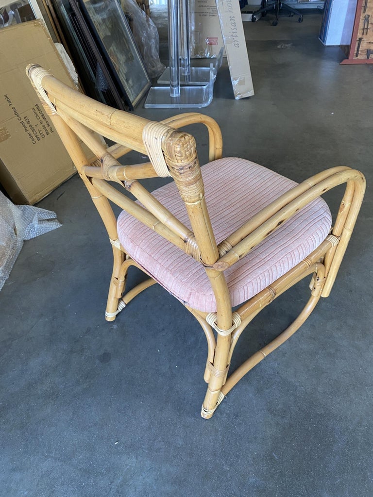 Rattan 2-Strand X-Back Lounge Chair with Streamline Speed Arms - 5