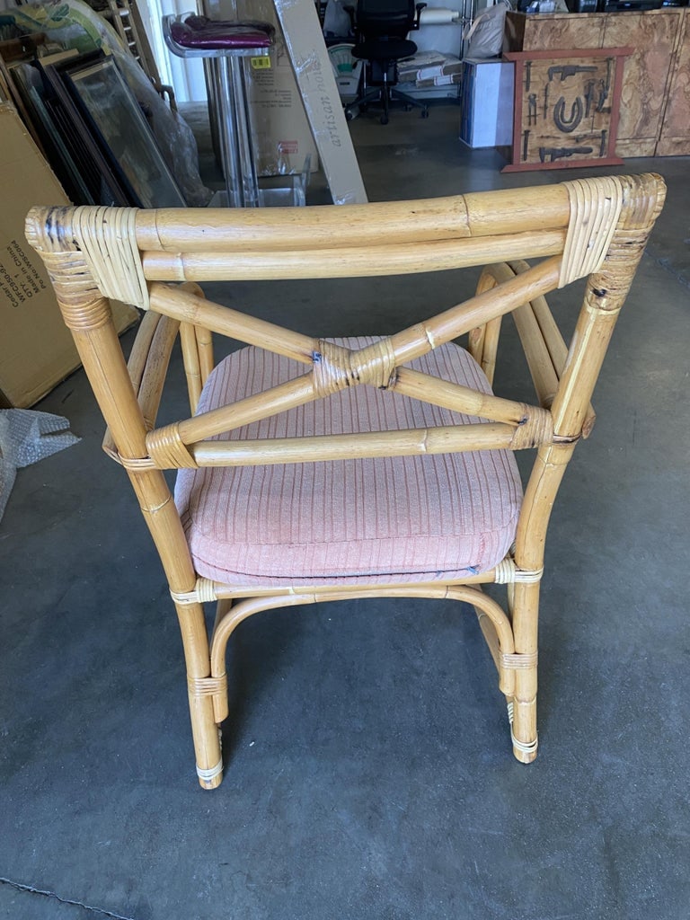 Rattan 2-Strand X-Back Lounge Chair with Streamline Speed Arms - 6