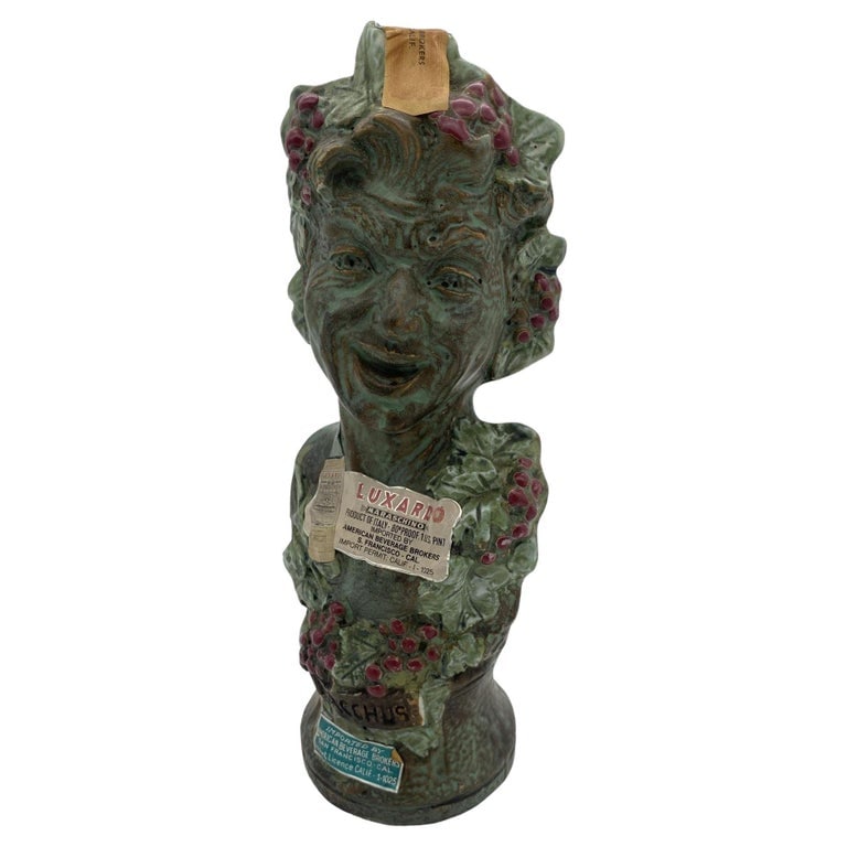 Girolamo Luxardo Ardo Cherry Wine Bacchus Bust Decanter, Sealed: Girolamo Luxardo ardo cherry wine Bacchus bust decanter - Italy - Sealed never opened bottle. The colors are bright and vivid and this piece displays well. Reserve: $293.00 Shipping: Domestic: