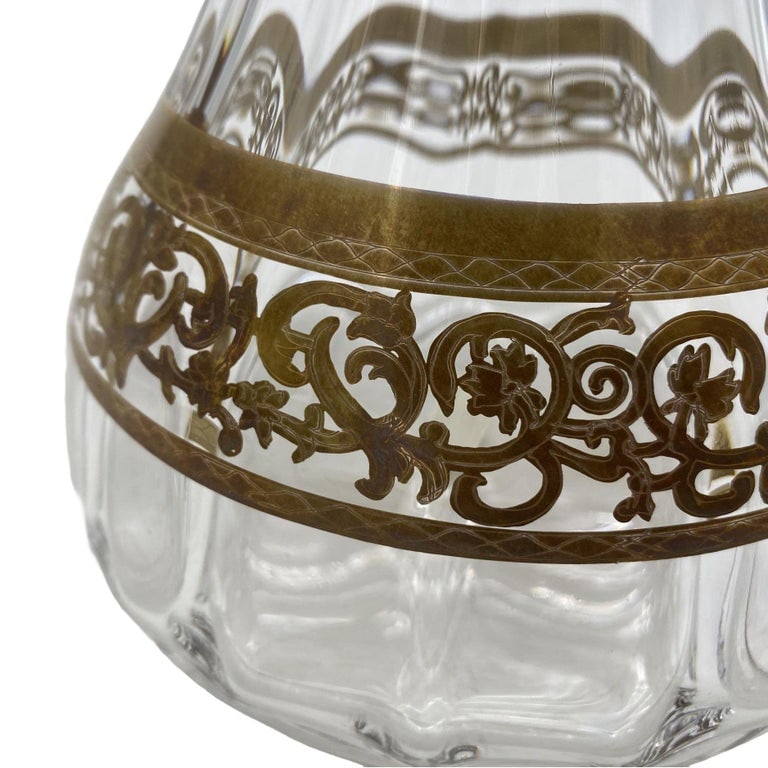Czechoslovakia Moser Art Glass Pitcher Set with/ Gold Leaf - 10