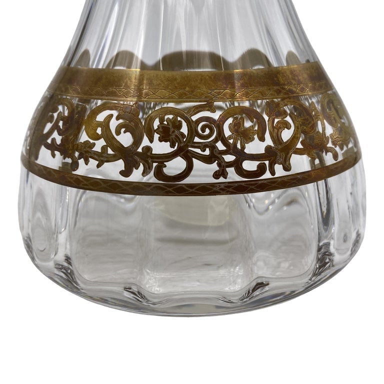 Czechoslovakia Moser Art Glass Pitcher Set with/ Gold Leaf - 9