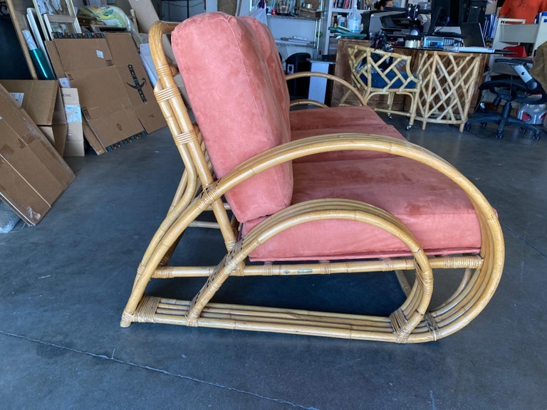 Restored "Double Tear Drop Arm" Rattan Lounge & Sofa Livingroom Set by Tochiku - 13