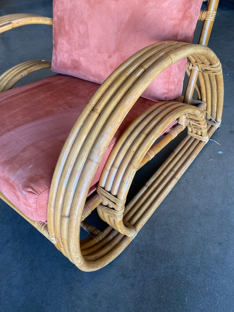 Restored "Double Tear Drop Arm" Rattan Lounge & Sofa Livingroom Set by Tochiku - 14