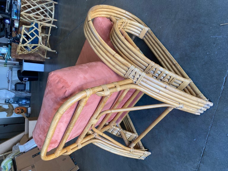 Restored "Double Tear Drop Arm" Rattan Lounge & Sofa Livingroom Set by Tochiku - 15