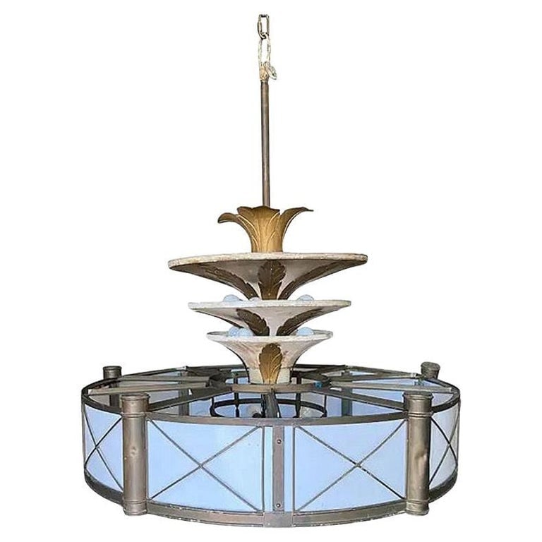 Grand Hollywood Theater 32 Light Chandelier with Palm Motif - 2