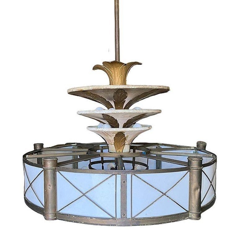 Grand Hollywood Theater 32 Light Chandelier with Palm Motif - 3