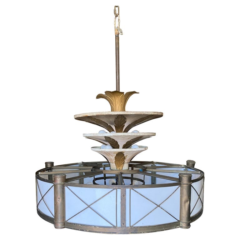 Grand Hollywood Theater 32 Light Chandelier with Palm Motif - 4