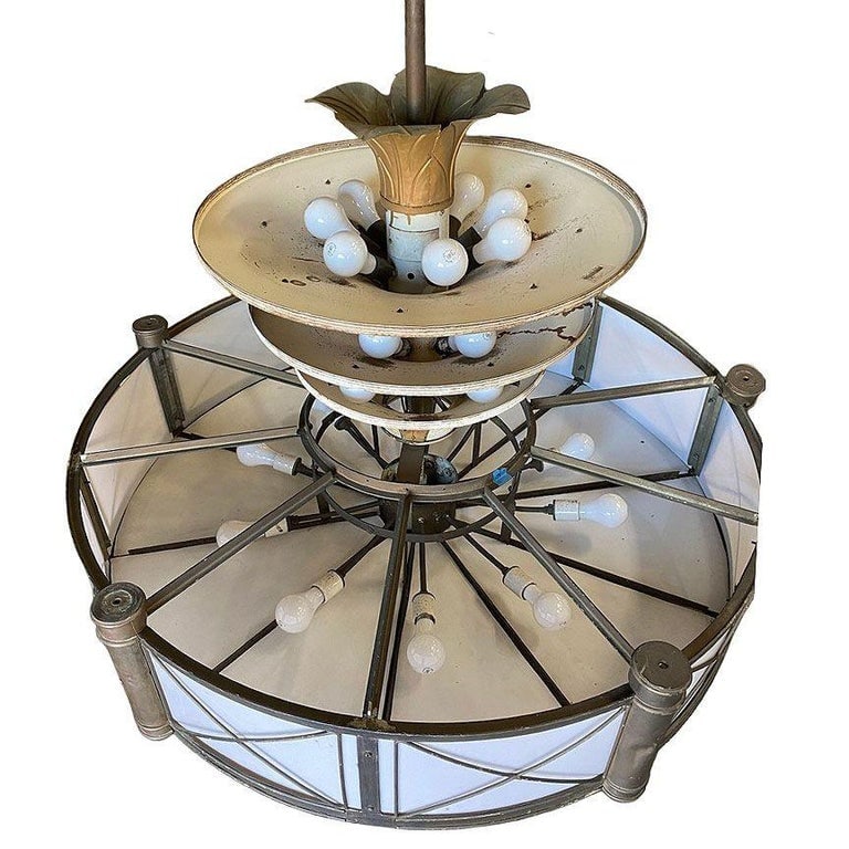Grand Hollywood Theater 32 Light Chandelier with Palm Motif - 6