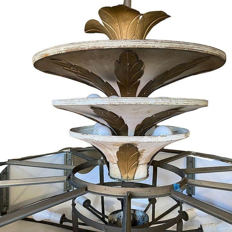 Grand Hollywood Theater 32 Light Chandelier with Palm Motif - 7