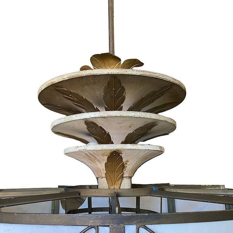 Grand Hollywood Theater 32 Light Chandelier with Palm Motif - 9