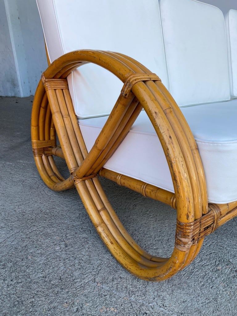 Restored 3/4 Round Pretzel Three-Seat Sofa with Open Base - 5