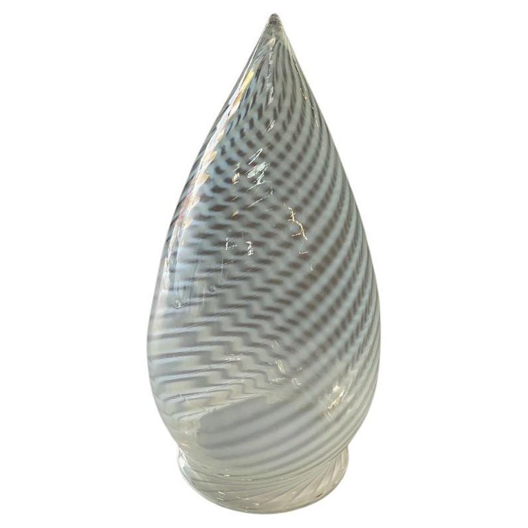 1960s Vintage Opalescent Swirl Glass Bullet Ceiling Light Globe with Fitter - 2