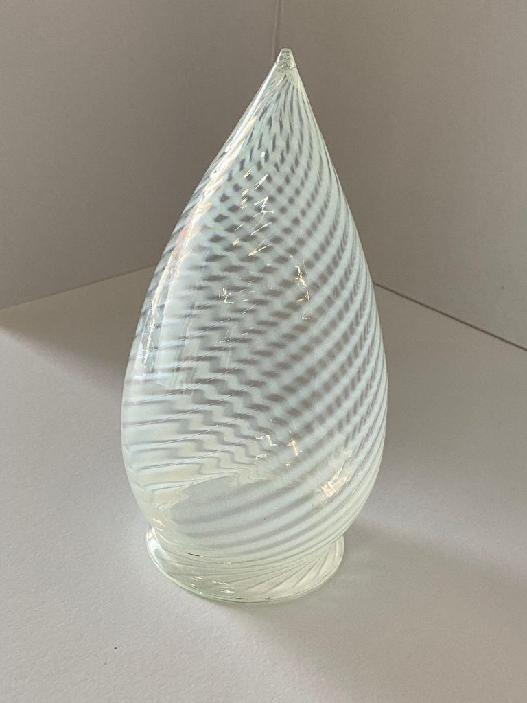 1960s Vintage Opalescent Swirl Glass Bullet Ceiling Light Globe with Fitter - 3