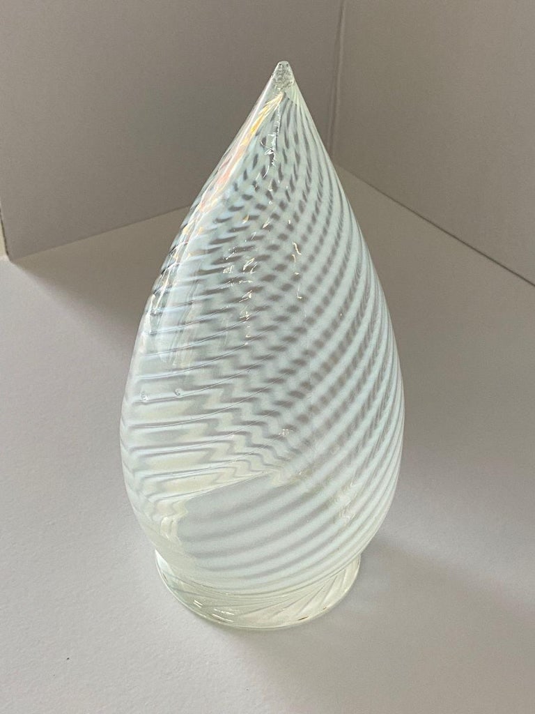 1960s Vintage Opalescent Swirl Glass Bullet Ceiling Light Globe with Fitter - 4