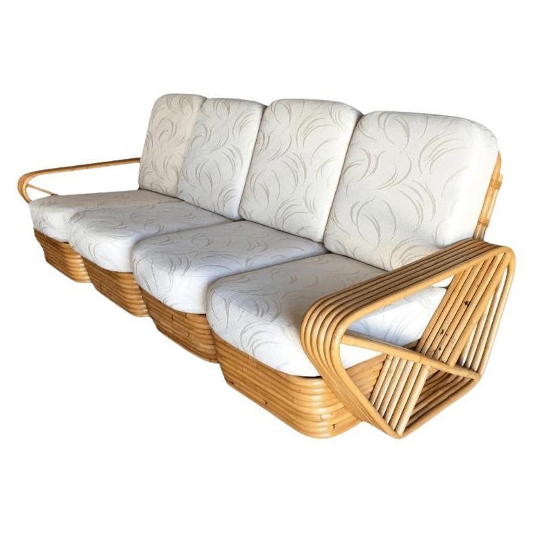 Restored Vintage 1940's Five-Strand Square Pretzel Four-Seat Sectional Sofa - 2
