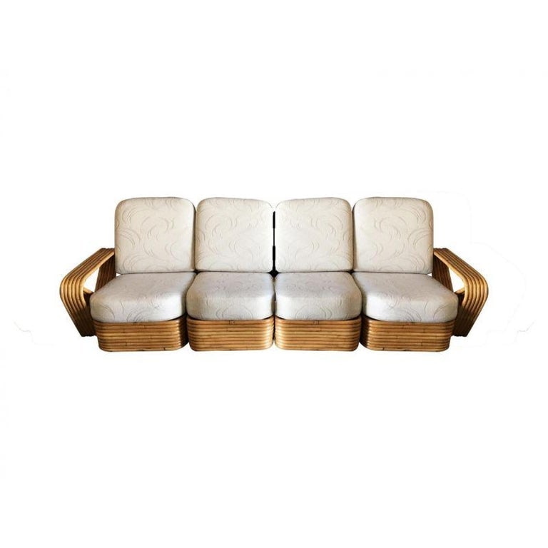 Restored Vintage 1940's Five-Strand Square Pretzel Four-Seat Sectional Sofa - 3