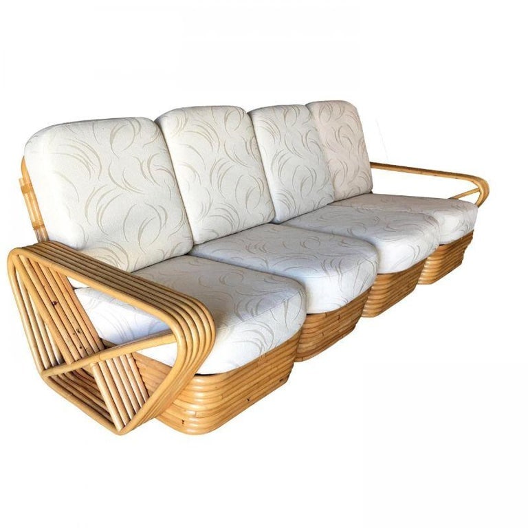 Restored Vintage 1940's Five-Strand Square Pretzel Four-Seat Sectional Sofa - 6
