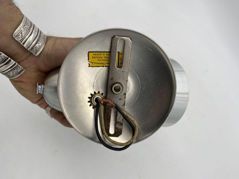 Mid Century Spun Aluminum Torchiere Wall Sconce, Unused Old Stock - 10