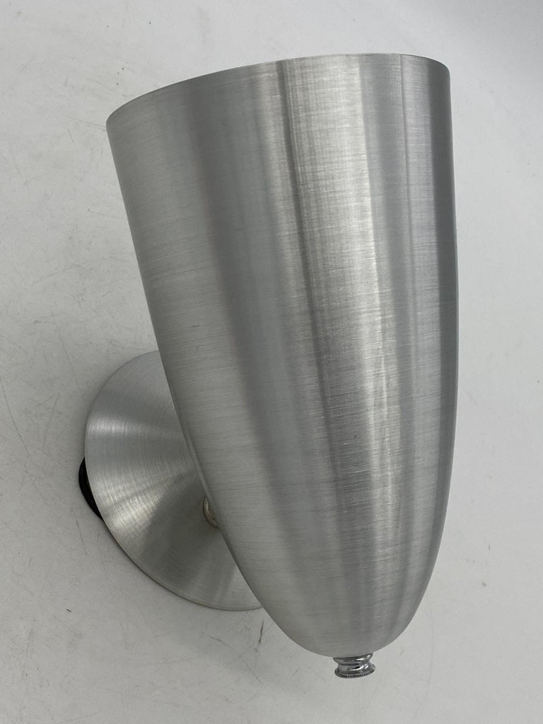 Mid Century Spun Aluminum Torchiere Wall Sconce, Unused Old Stock - 5