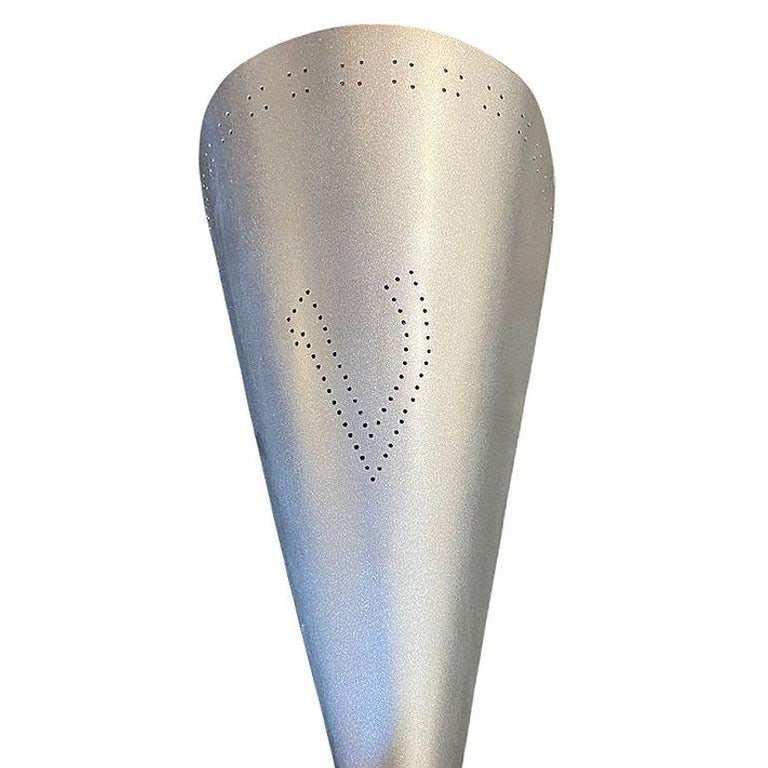 Mid-century Googie Modern Brushed Aluminum Torchiere Wall Sconce, 4 Available - 6